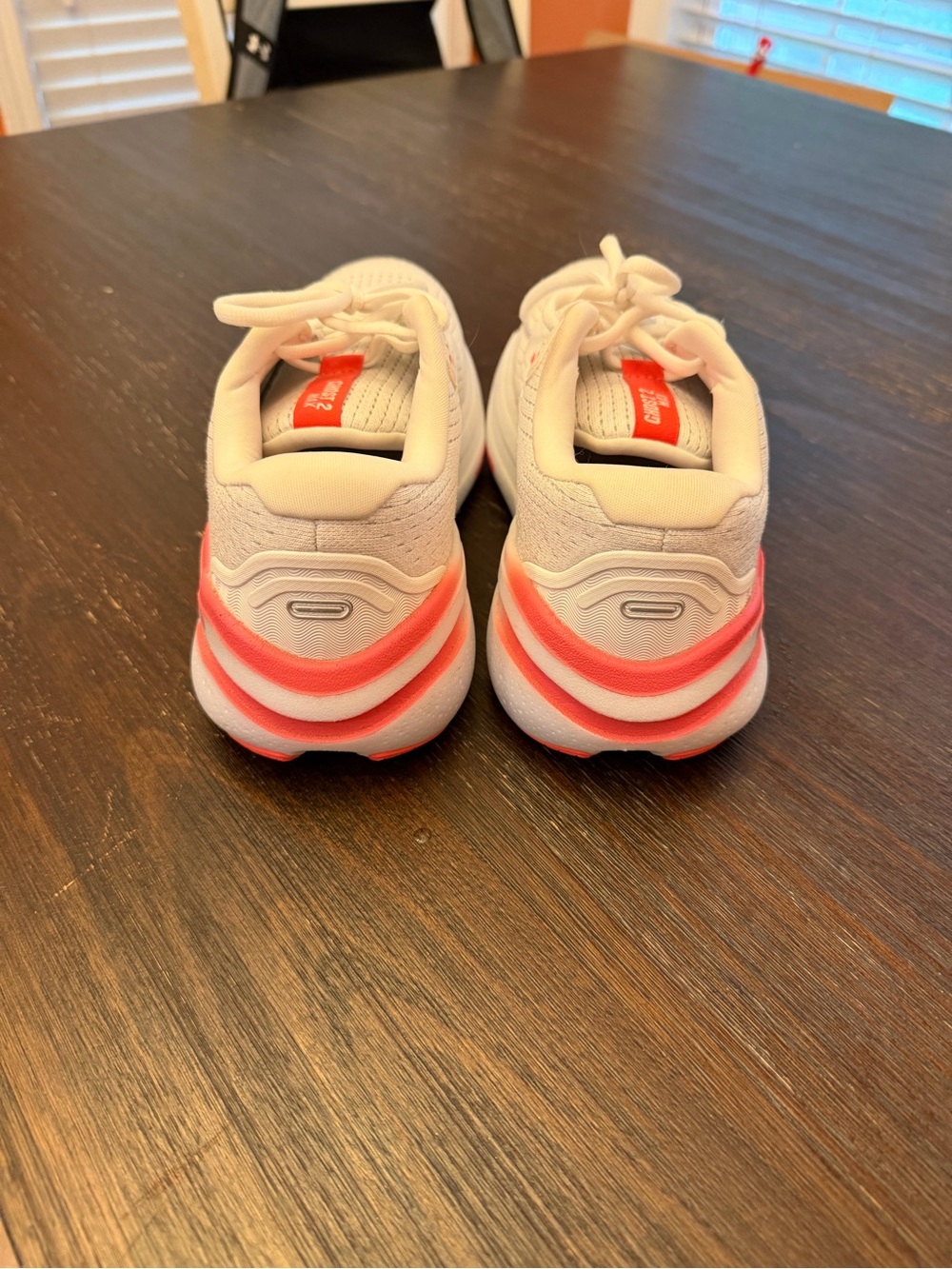 Brooks Women's White and Orange Running Sneakers-Ghost Max 2 - Picture 3 of 7